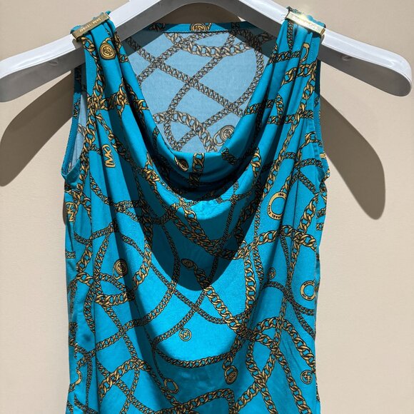 Michael kors Blue blouse with gold straps - Picture 1 of 3